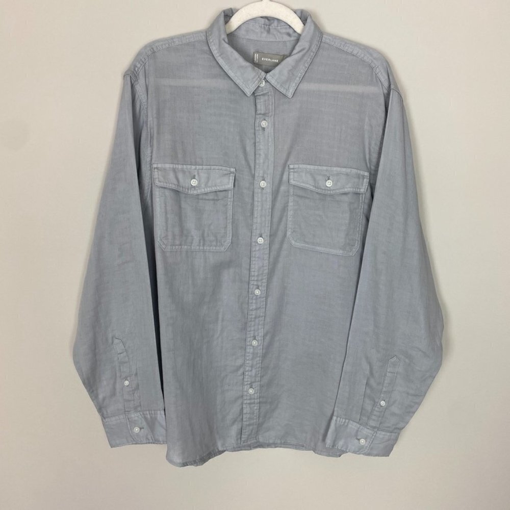Everlane‎ Long Sleeve Button Down Shirt Blue Mens XL Thin Cotton